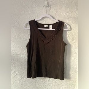 Chico's Embroidered Tank Top (Size 2)